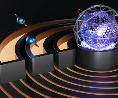 a group of objects with lights